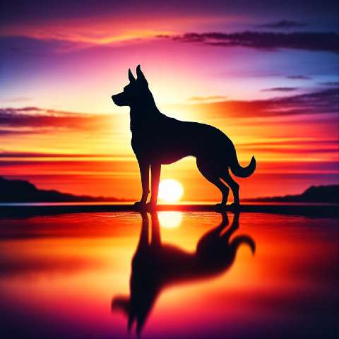 Preview for Dog Silhouette At Sunset Design Template
