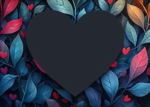 Preview for Black-heart-among-colorful-leaves-valentines-day-template-871f7