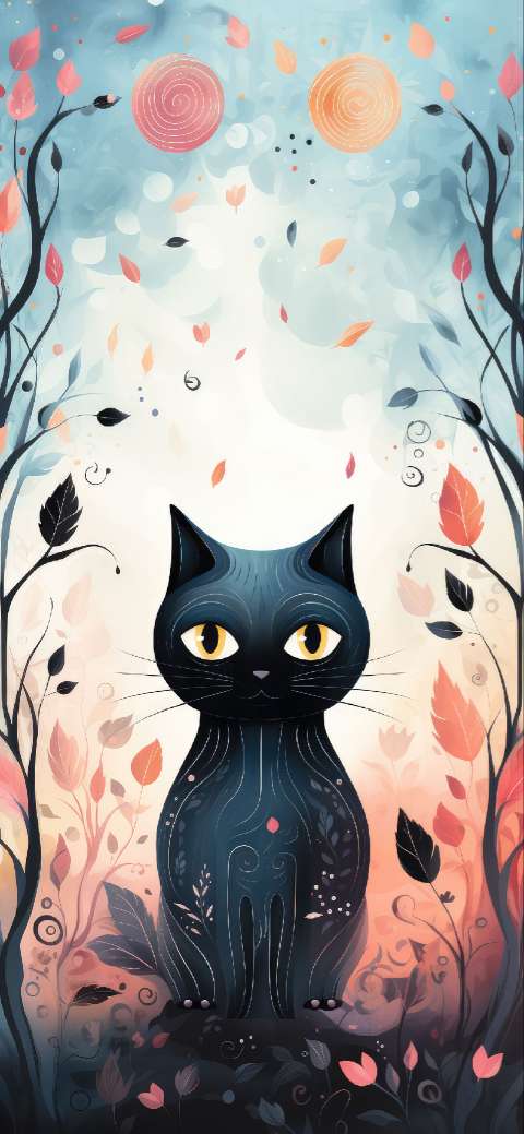 Preview for Mysterious-black-cat-autumn-halloween-phone-template-68afa