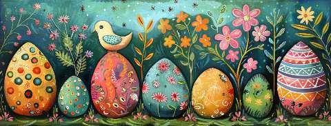 Preview for Easter-eggs-in-garden-easter-facebook-template-1f89a