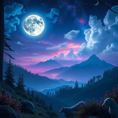 Preview for Moonlit-mountain-landscape-aiunique-template-f8c7f