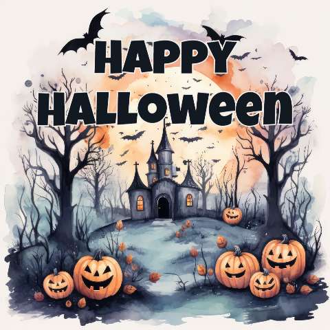 Preview for Halloween-haunted-house-illustration-template-b7782