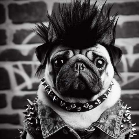 Preview for Punk Pug Dog Portrait Design Template