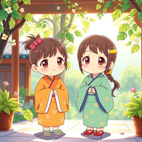 Preview for Traditional-japanese-kimonos-girls-aicartoon-template-518c6