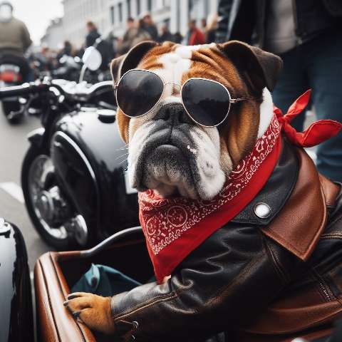 Preview for Biker Bulldog In Sunglasses Design Template