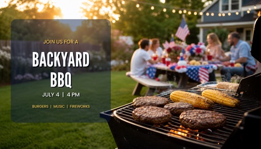 Preview for Backyard Bbq July 4 Photo Invitation Template