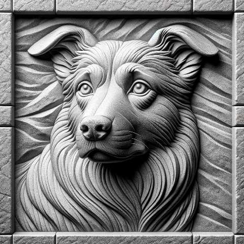 Preview for Stone Carving Dog Head Design Template
