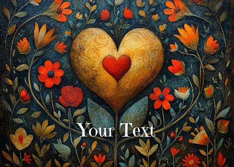 Preview for Floral-heart-artwork-love-template-c9374