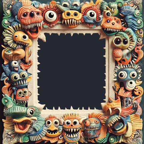 Preview for Whimsical-monster-frame-art-template-4c5c7
