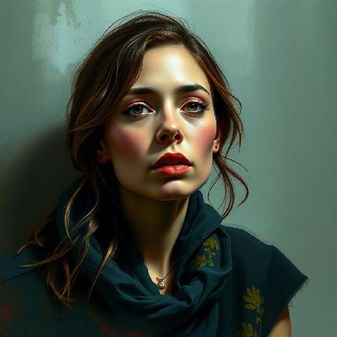 Preview for Woman-floral-shirt-portrait-aiartstyle-template-ce423