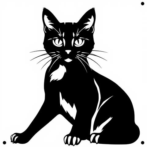 Preview for Black-cat-illustration-aistickerartstyle-template-fcebd