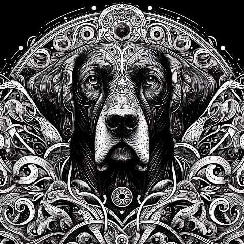 Preview for Intricate Dog Illustration Design Template