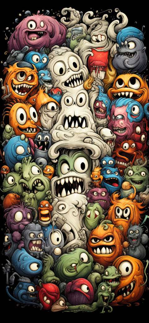 Preview for Cartoon-monsters-illustration-halloween-phone-template-9053c