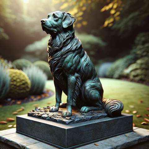 Preview for Bronze Dog Statue In Garden Template