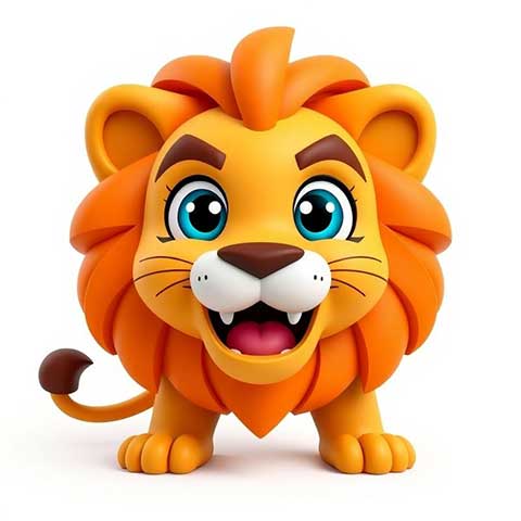 Preview for Cartoon-lion-figurine-aiemojianimals-template-ec611