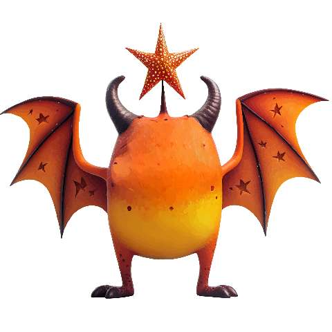 Preview for Orange-star-monster-illustration-whimsical-monster-template-3df7a