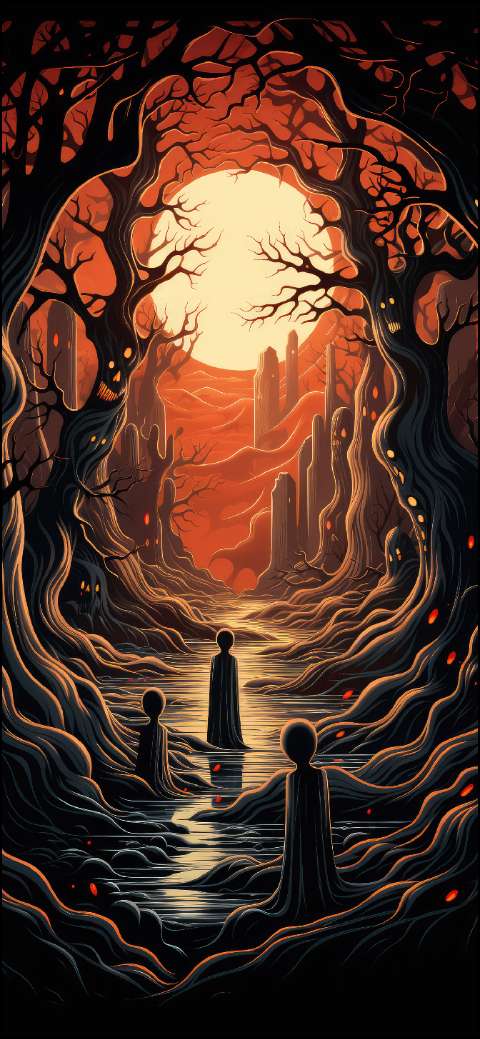 Preview for Surreal-landscape-with-figures-halloween-phone-template-c5176