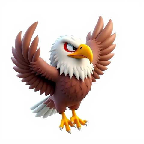 Preview for Cartoon-eagle-3d-illustration-aiemojianimals-template-e5a6a
