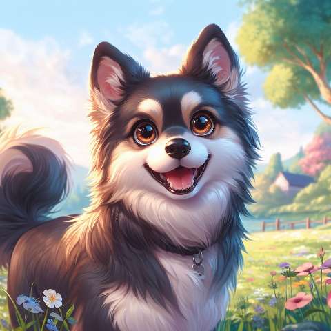 Preview for Happy Dog In A Field Template