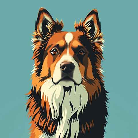 Preview for Collie Dog Portrait Template