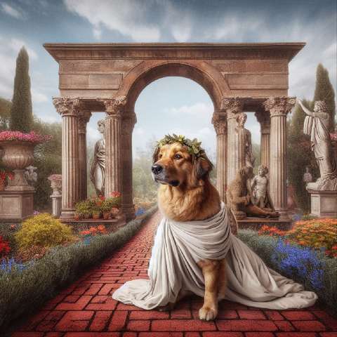 Preview for Golden Retriever In Ancient Greek Attire Template