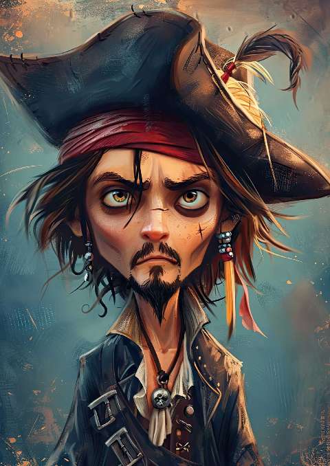 Preview for Pirate-digital-art-portrait-celebrities-template-b0842