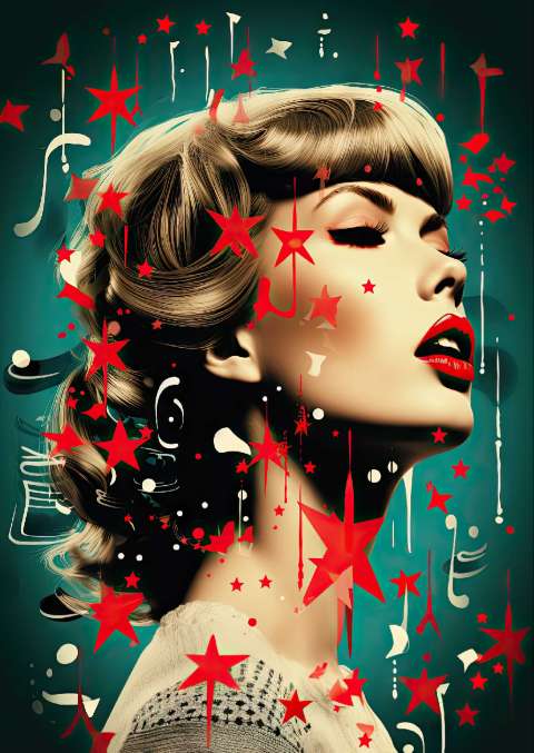 Preview for Red-stars-woman-art-taylor-swift-template-5233e