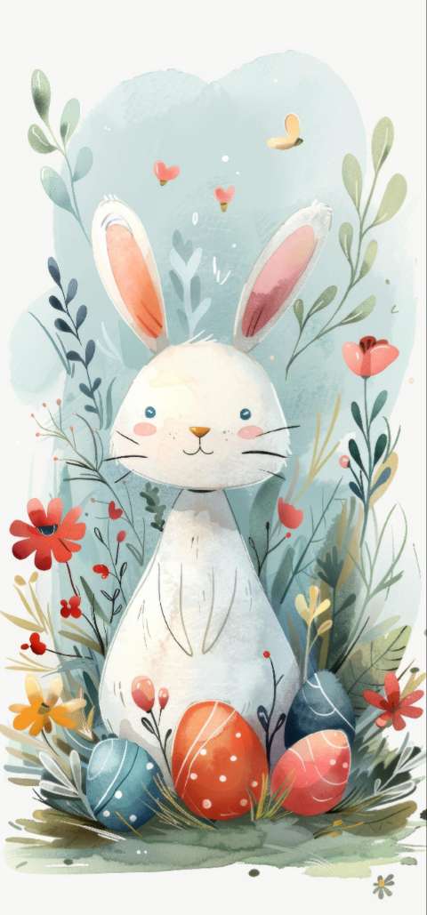 Preview for Easter-bunny-watercolor-illustration-easter-phone-template-e0cba