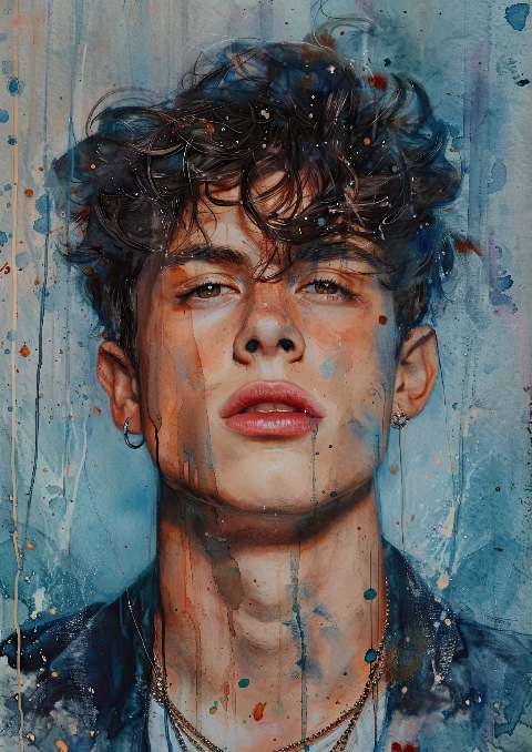 Preview for Artistic-portrait-young-man-celebrities-template-addf3