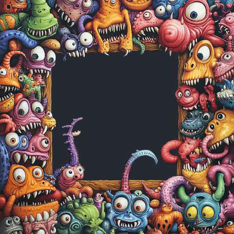 Preview for Cartoon Monster Frame Design Template