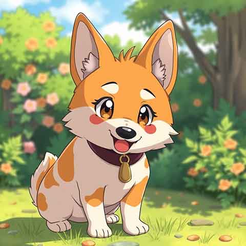 Preview for Cartoon-dog-in-garden-aiold-template-9e359