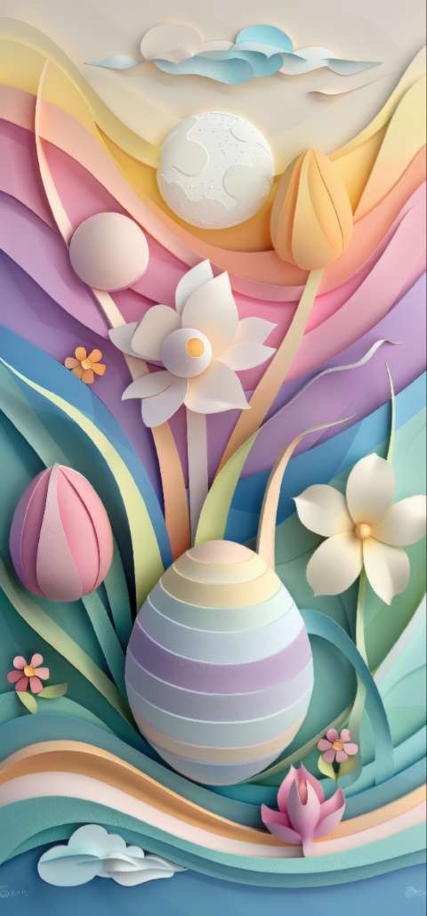 Preview for Pastel-floral-paper-art-easter-phone-template-48564
