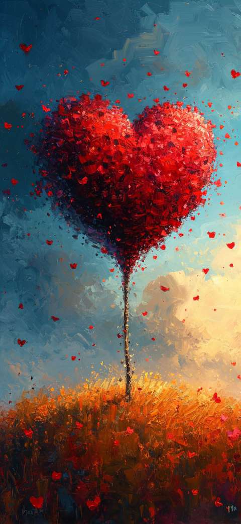 Preview for Heart-tree-painting-art-love-phone-template-365b1
