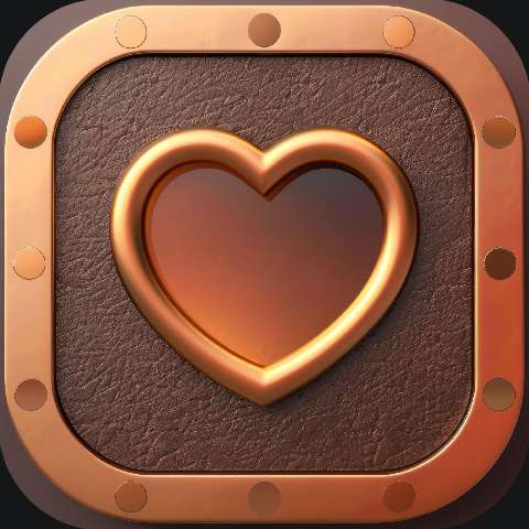 Preview for Copper Heart App Icon Design Template