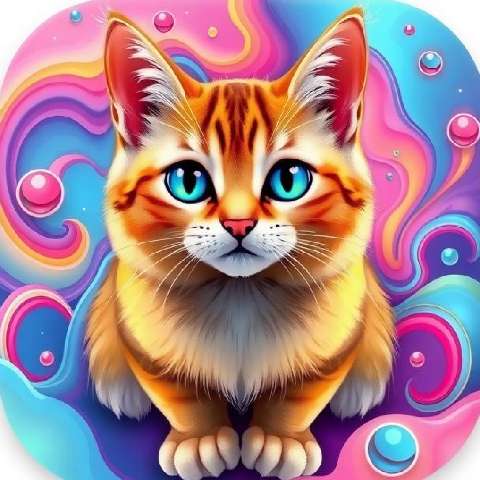Preview for Colorful-cat-illustration-aiappiconstyle-template-41a3e