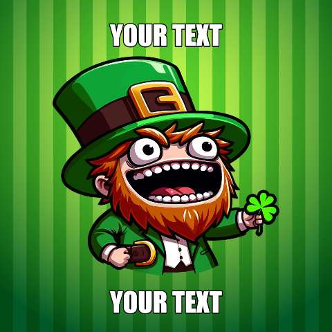 Preview for Lucky-leprechaun-cartoon-character-stpatmeme-template-df23d
