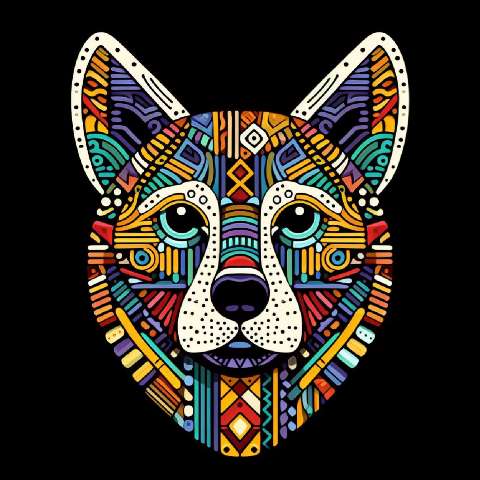 Preview for Colorful Wolf Design Template