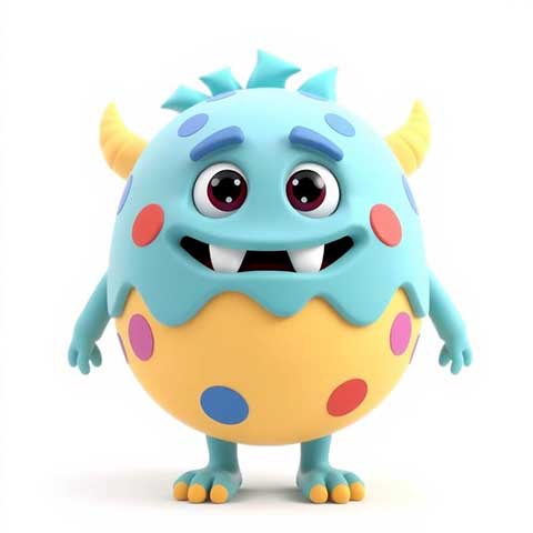Preview for Cartoon-monster-character-design-aiemojicharacters-template-38760