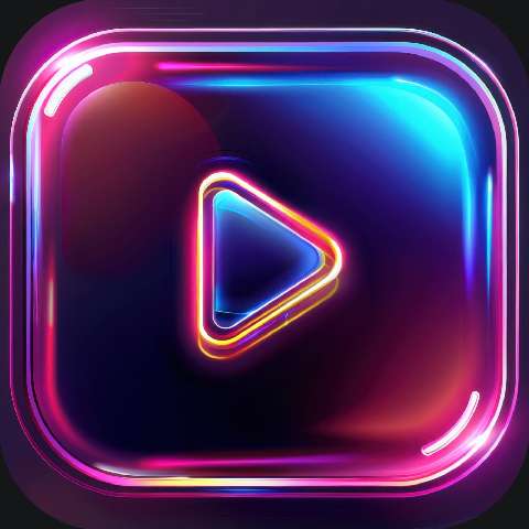 Preview for Neon Play Button Icon Design Template