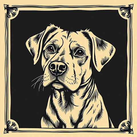 Preview for Vintage Dog Illustration Template
