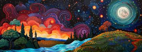 Preview for Cosmic Landscape Art Cover Template