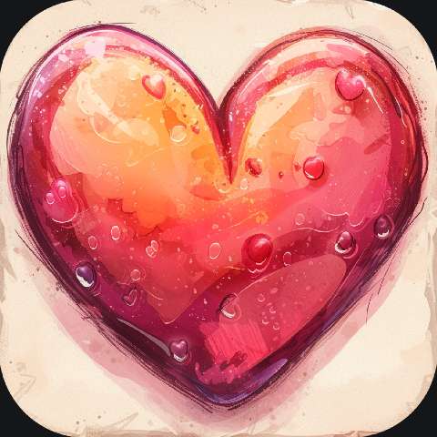Preview for Watercolor-heart-illustration-love-app-template-052f7