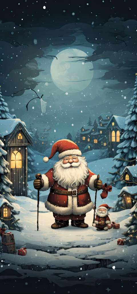 Preview for Santa-claus-winter-village-christmas-phone-template-05e30