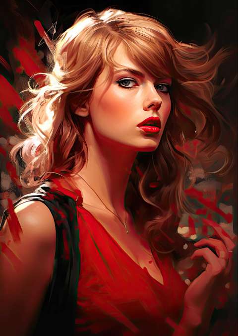 Preview for Woman-in-red-dress-portrait-taylor-swift-template-c32f3