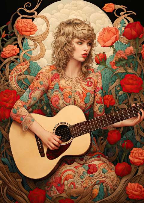 Preview for Floral-guitar-illustration-taylor-swift-template-fd5ea