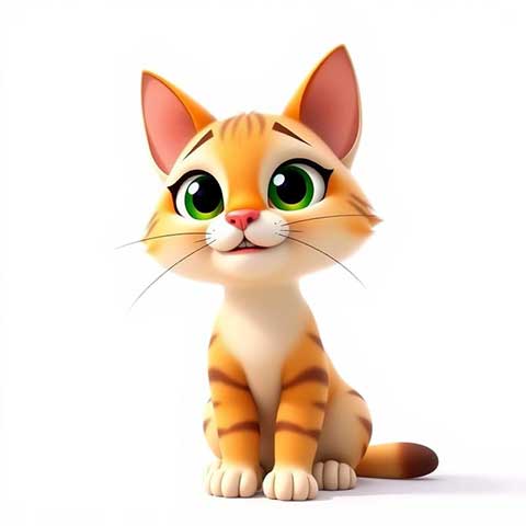 Preview for Cartoon-orange-cat-3d-aistickerfeatured-template-fc196