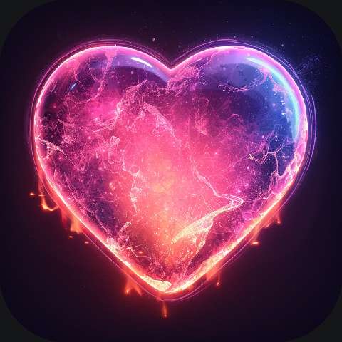 Preview for Glowing-heart-visual-love-app-template-1cc9f