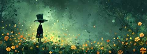 Preview for Mysterious-figure-whimsical-forest-st-patricks-template-81943