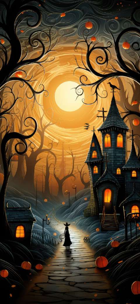 Preview for Halloween-night-witch-haunted-mansion-halloween-phone-template-23a58