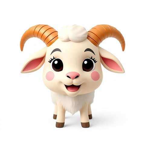 Preview for Cartoon-goat-3d-animation-aiemojianimals-template-127a2